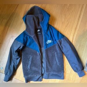 Nike Kids Hooded Blue and Gray Jacket